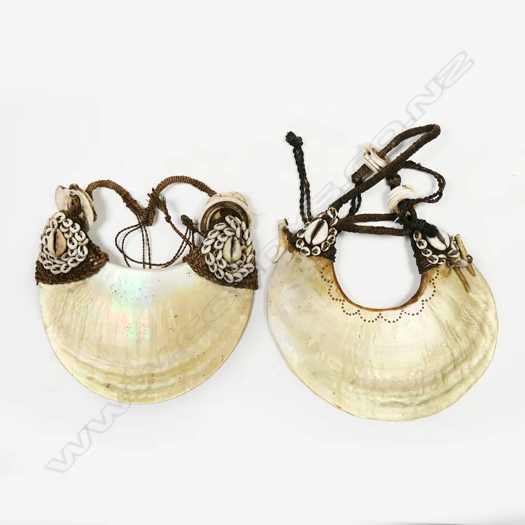Two PNG kina shell breastplates, Image 1++
